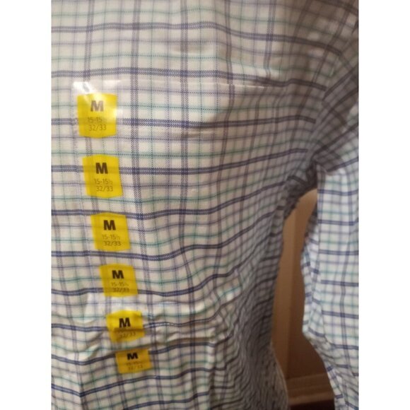 New DOCKERS Battery Street NWT Blue Cotton Poly Spandex 15-15.5 32-33 (M) Shirt - Picture 6 of 14